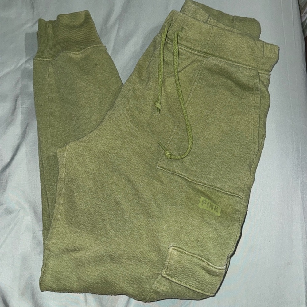 Olive Green Cargo Jogger Pants